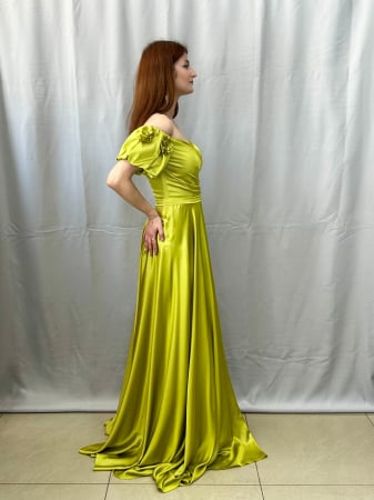 Rochie elegantă lungă verde fistic [1]