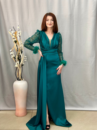 Rochii de ocazie - Rochie Elegantă Lungă Verde Smarald