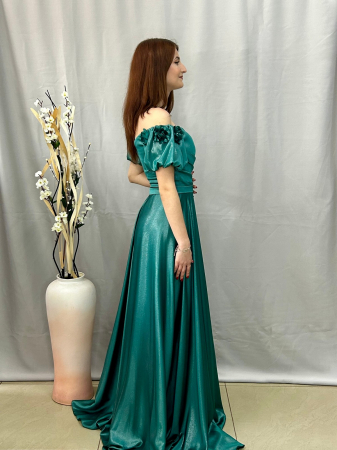 Rochie Elegantă Lungă Verde Smarald [1]