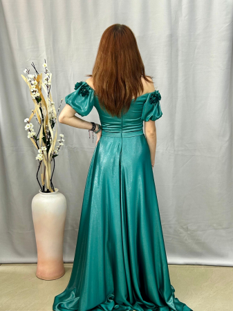Rochie Elegantă Lungă Verde Smarald [2]