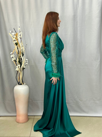 Rochie Elegantă Lungă Verde Smarald [1]