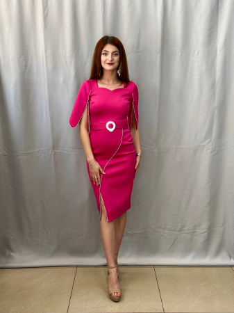 REDUCERI - Rochie Elegantă Medie Conică Fucsia