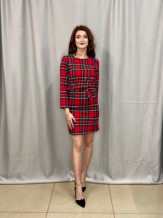 Rochie Elegantă Scurtă Carouri [3]