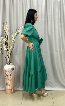 Rochie Elegantă Medie Cloș Verde [1]
