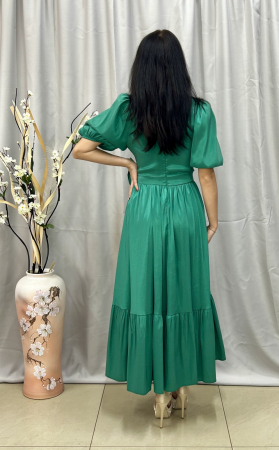 Rochie Elegantă Medie Cloș Verde [3]