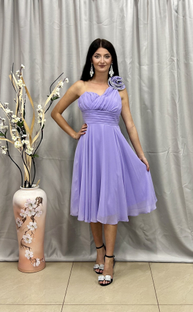 Rochie Elegantă Medie Cloș Mov [2]