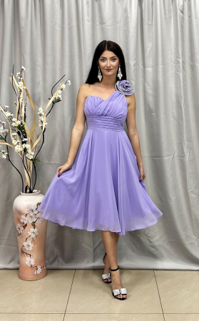 Rochii de ocazie - Rochie Elegantă Medie Cloș Mov