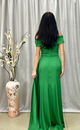 Rochie Elegantă Lungă Verde Decolteu V [3]
