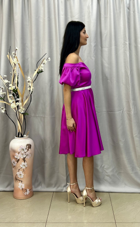 Rochie Elegantă Medie Cloș Magenta [2]