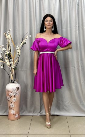 Rochii casual - Rochie Elegantă Medie Cloș Magenta