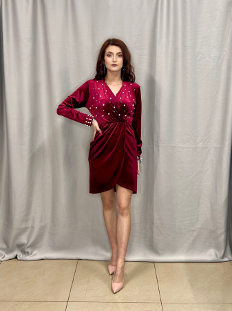 Rochie Scurtă Conică Catifea 3 Culori Talie Unică [2]