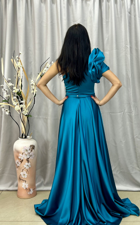 Rochie Elegantă Lungă Albastră [2]