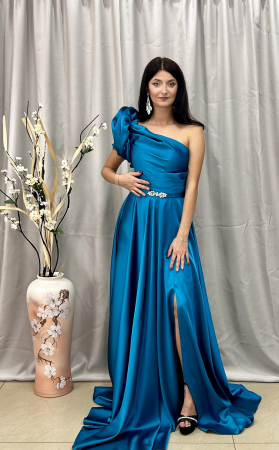 Rochie Elegantă Lungă Albastră [3]