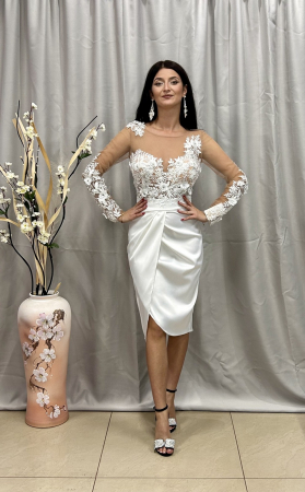 Rochii de ocazie - Rochie Elegantă Medie Albă