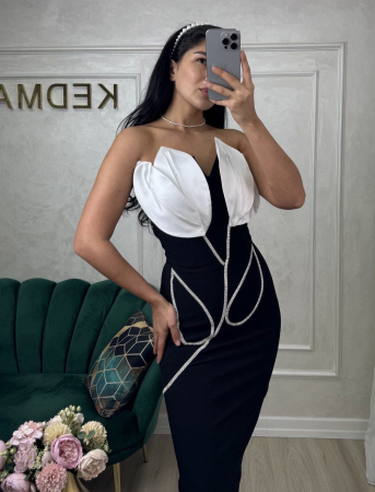 Rochii elegante midi - Rochie Midi elegantă conică neagră