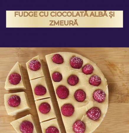 Mini delicii - Fudge cu ciocolata albă și zmeura