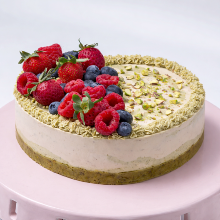 Torturi RAW Vegan - Tort cu Fistic și Ciocolată Albă, model Zebra