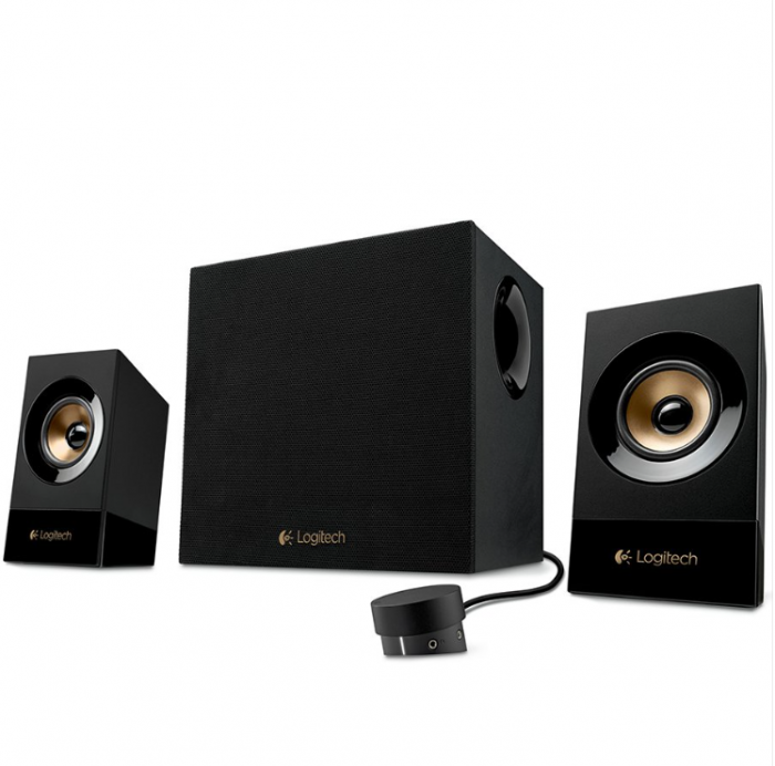 BOXE LOGITECH 2.1, Negru cu auriu [1]