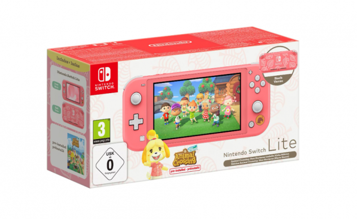 Consola Nintendo Switch Lite Coral Isabelle's Aloha Edition + 12 luni abonament Nintendo Switch Online [1]