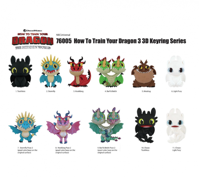 Pachet Random How to Train Your Dragon, 3D Foam Bag Clips Figures [2]