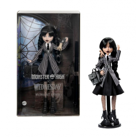 Păpuși și plușuri - Păpușă Mattel Monster High X Wednesday - Wednesday Addams
