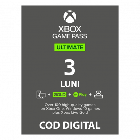 Carduri și Abonamente - XBOX GAME PASS ULTIMATE- 3 LUNI
