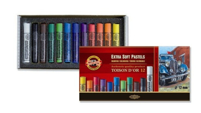 Set 12 pasteluri uscate extra moi Koh-I-Noor Toison d'Or, rotunde, 12 mm [2]