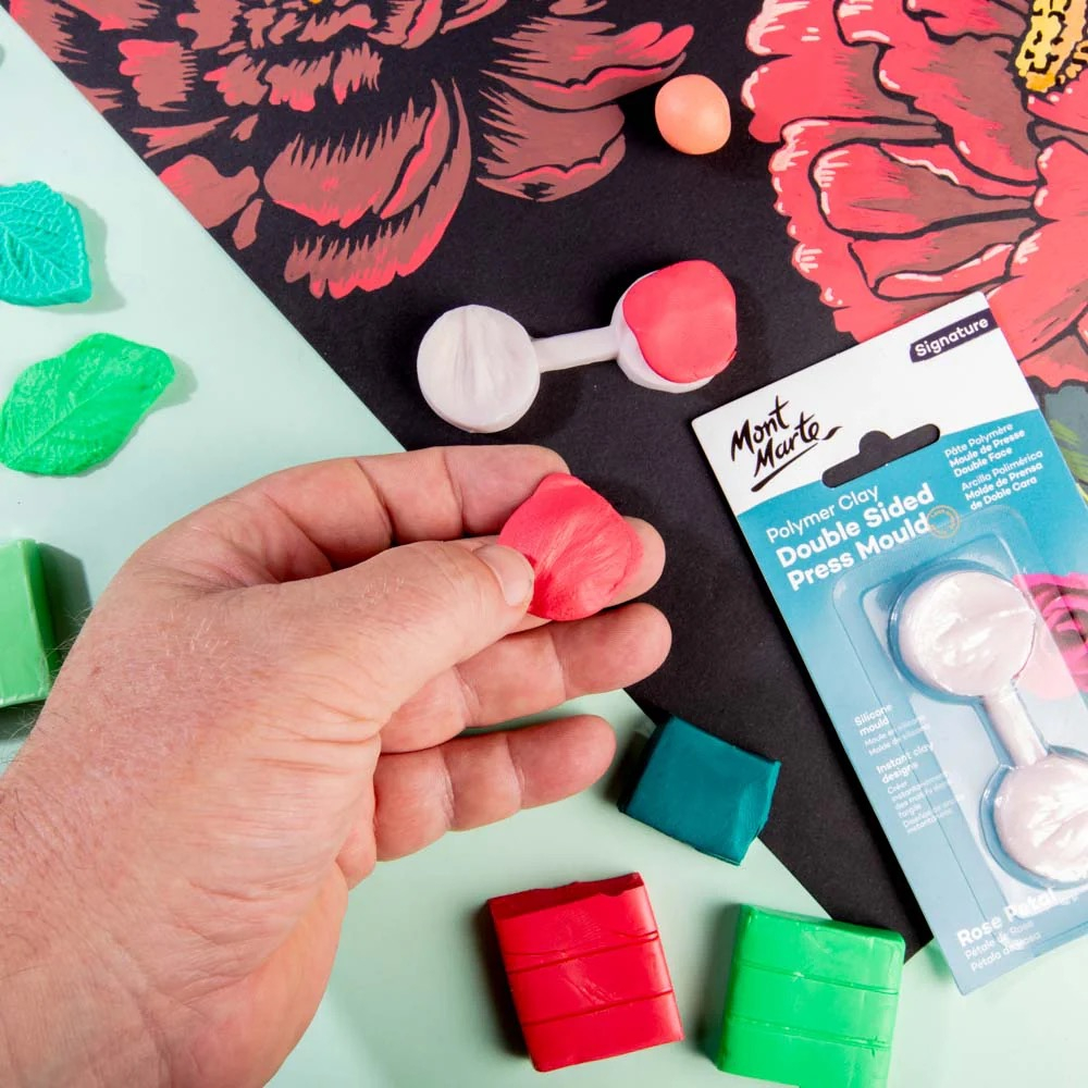 Matrita de presat dublu pentru lut polimeric Mont Marte - Rose Petal [8]