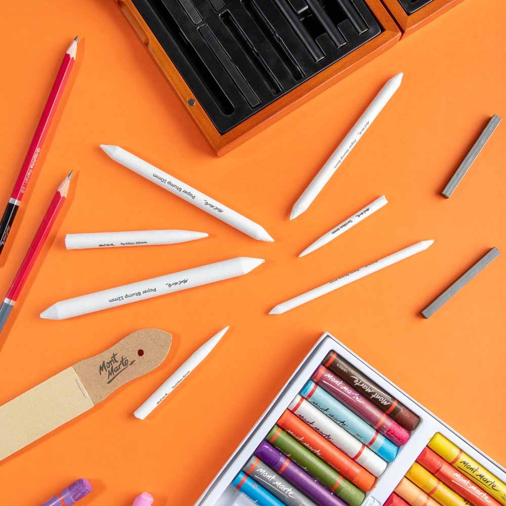 Set blender pasteluri si carbune Mont Marte 7 buc [6]