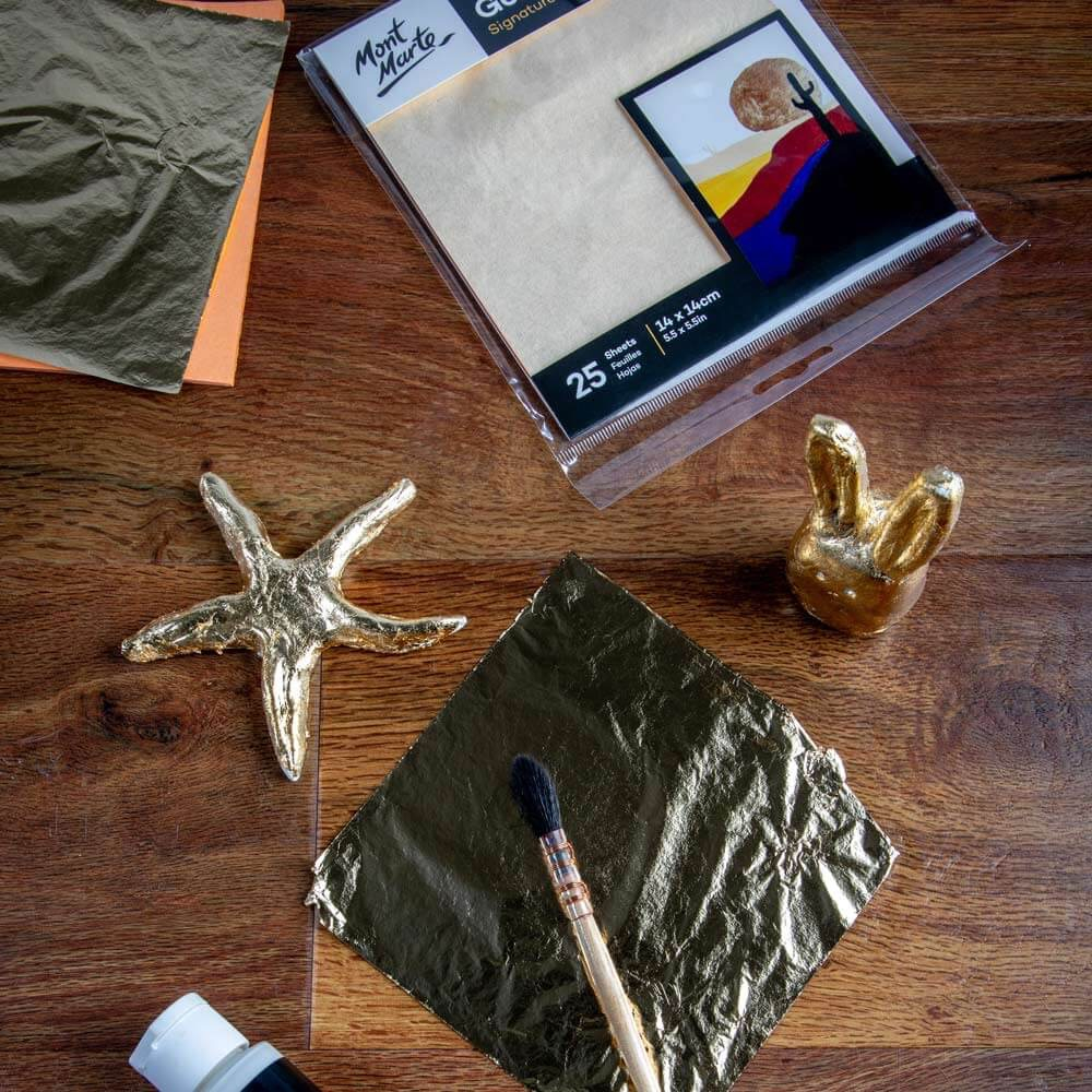 Imitatie foita Mont Marte 14x14cm 25 coli Gold [9]