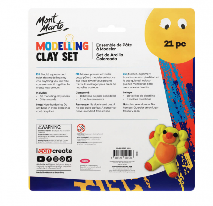 MMKC0083 Plastelină cu matrițe pt copii Mont Marte 21/set [2]