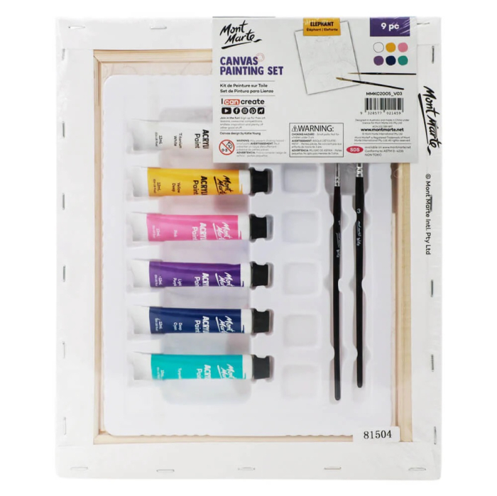 MMKC2005 Set creativ Mont Marte – Canvas cu acrilice „Elephant” [2]