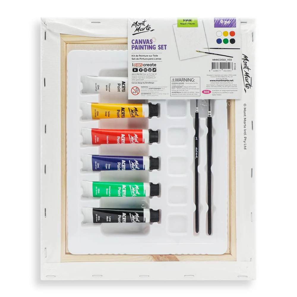 MMKC2010 Set creativ Mont Marte – Canvas cu acrilice „Shark” [2]