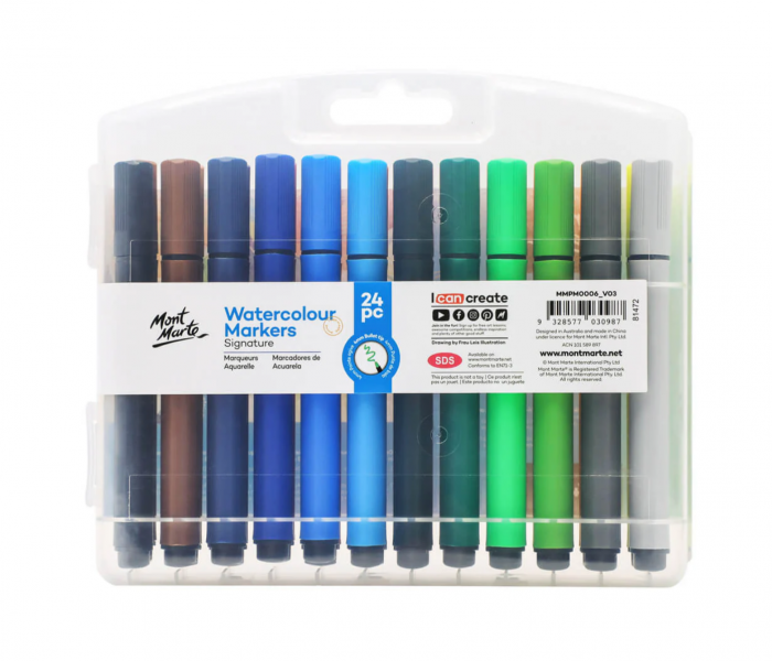 MMPM0006 Markere acuarelabile Tri Grip în cutie Mont Marte 24buc [3]