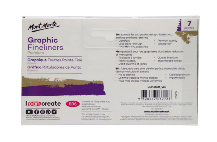 MMPM0025 Finelinere grafice Mont Marte 7buc/set [2]