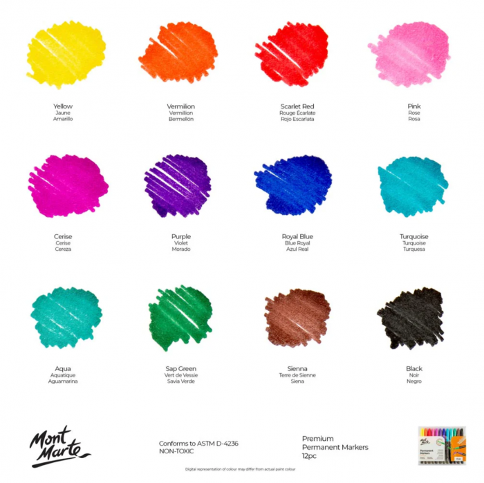 MMPM0044 Markere permanente Premium Mont Marte 12/set [6]