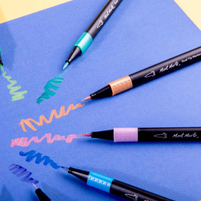 MMPM0063 Markere metalizate duo Pensulǎ/Rotund Mont Marte 12buc [6]