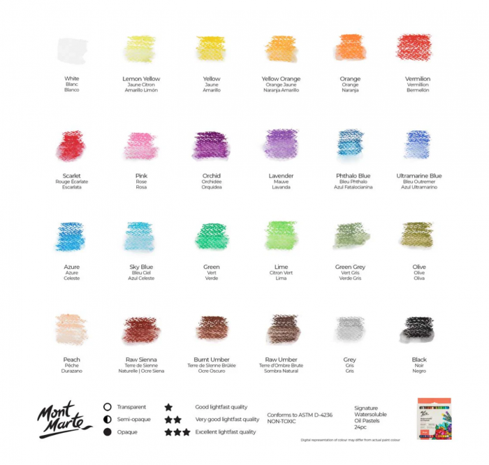 MMPT0024 Pastel ulei solubil Mont Marte 24buc [4]