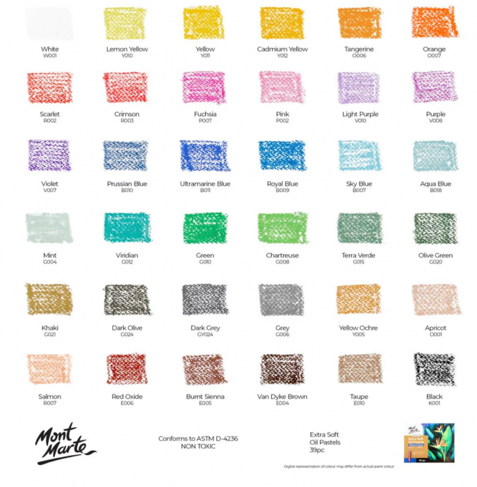 MMPT0043 Set pastel ulei extra fin culori vibrante 39buc Mont Marte [2]