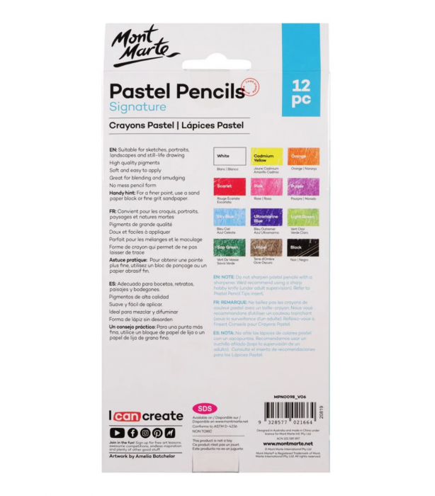 MPN0098 Set creioane mină pastel Mont Marte 12buc/set [2]