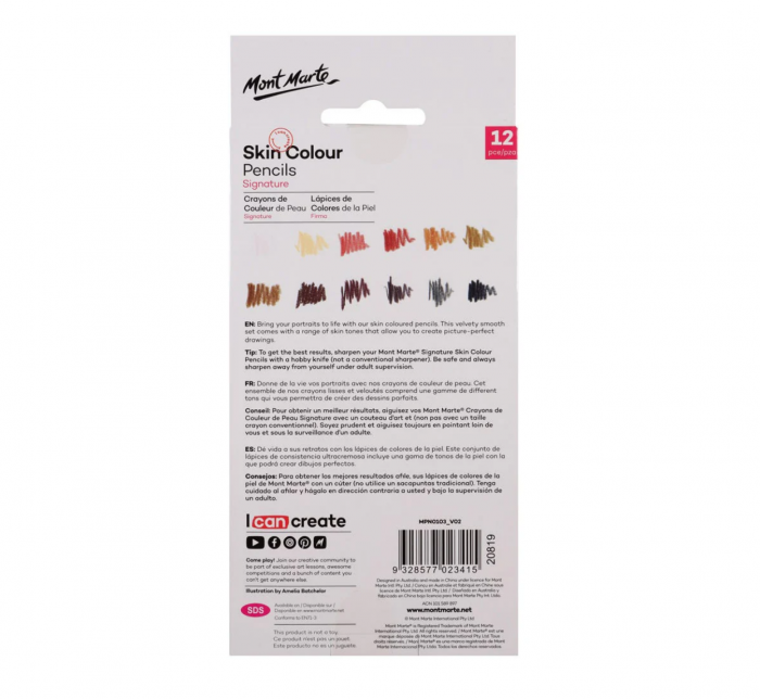 MPN0103 Creioane colorate culorile pielii Mont Marte 12 buc/set [2]