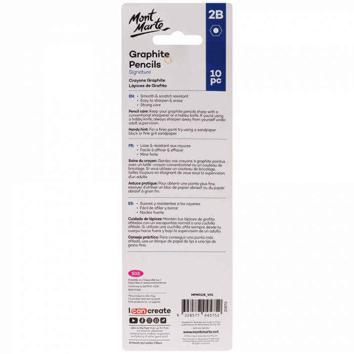 MPN0128 Creioane grafit 2B Mont Marte 10buc/set [2]