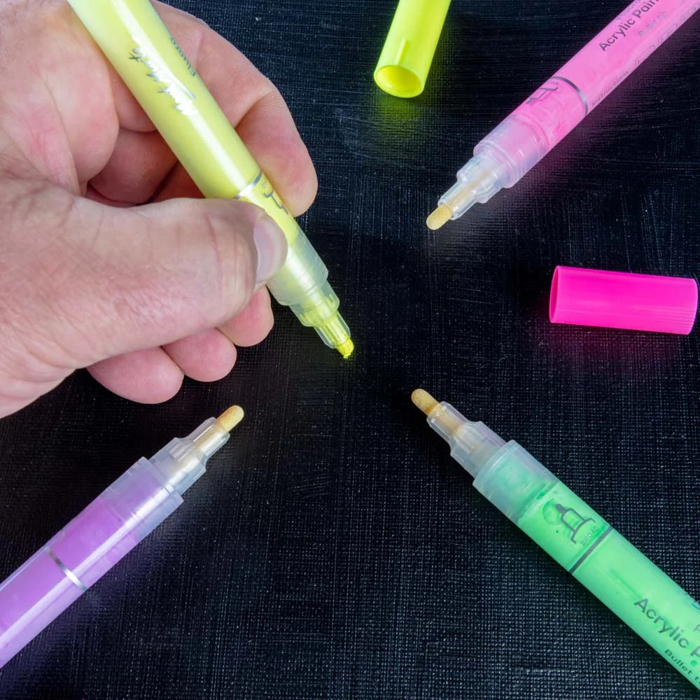 Markere acrilice Fluoro Mont Marte varf gros 6buc [4]