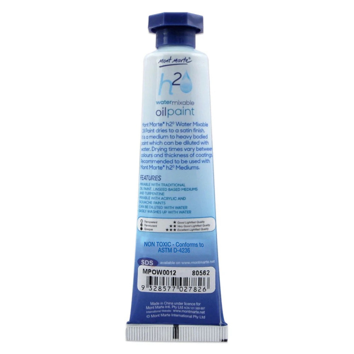 MPOW0012 Vopsea ulei mixabila cu apa Mont Marte 37 ml - Permanent Red [2]