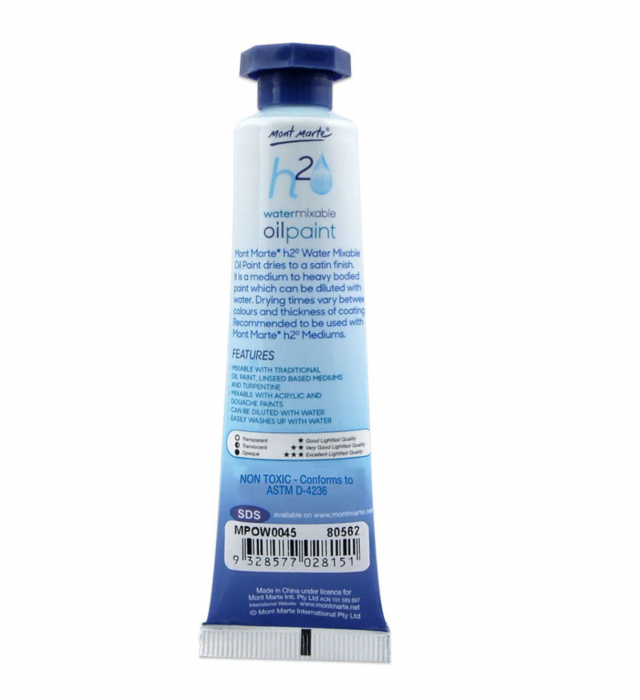 MPOW0045 Vopsea ulei mixabilă cu apă Mont Marte 37 ml - Trans Blue [2]