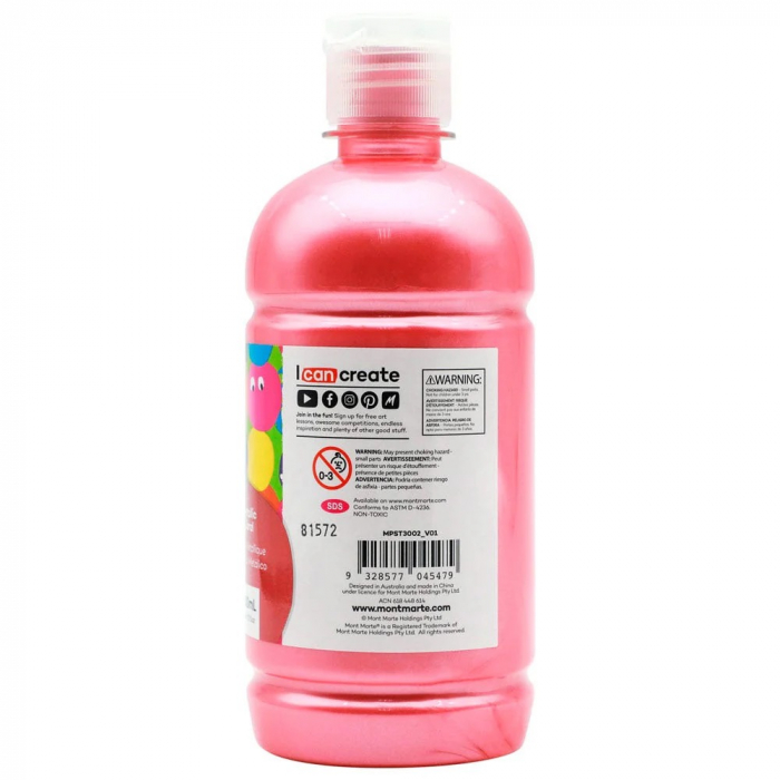MPST3002 Vopsea Tempera Mont Marte 500ml - Metallic Coral [2]