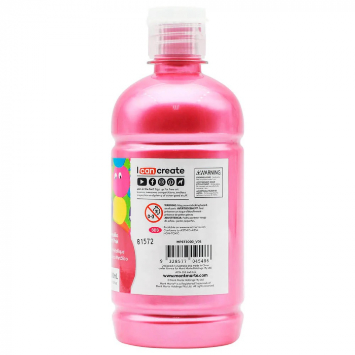 MPST3003 Vopsea Tempera Mont Marte 500ml - Metallic Hot Pink [2]
