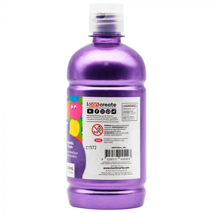MPST3004 Vopsea Tempera Mont Marte 500ml - Metallic Purple [2]