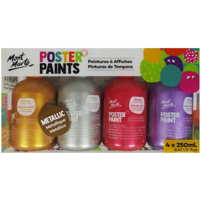MPST4003 Vopsea Tempera Mont Marte 4buc x 250ml Metalic [1]