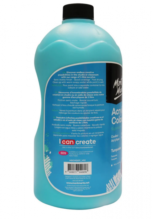 MSCH0107 Vopsea acrilică Mont Marte 1L - Turquoise [3]